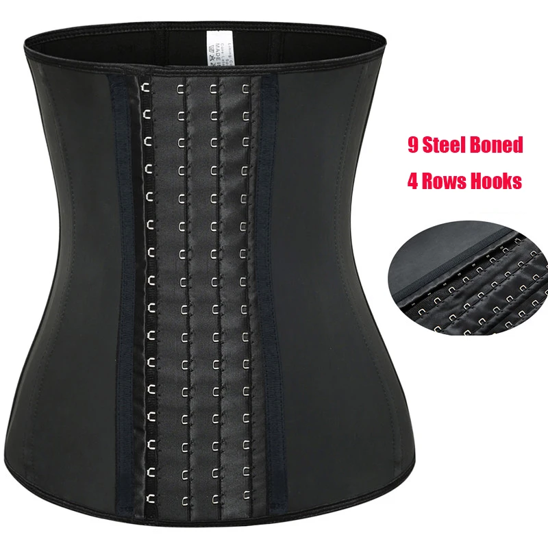 

Latex Waist Trainer for Women Weight Loss 9 Steel Boned Underbust Corsets and Bustiers 11.8 inch Waist Cincher Body Shaper XS-3X