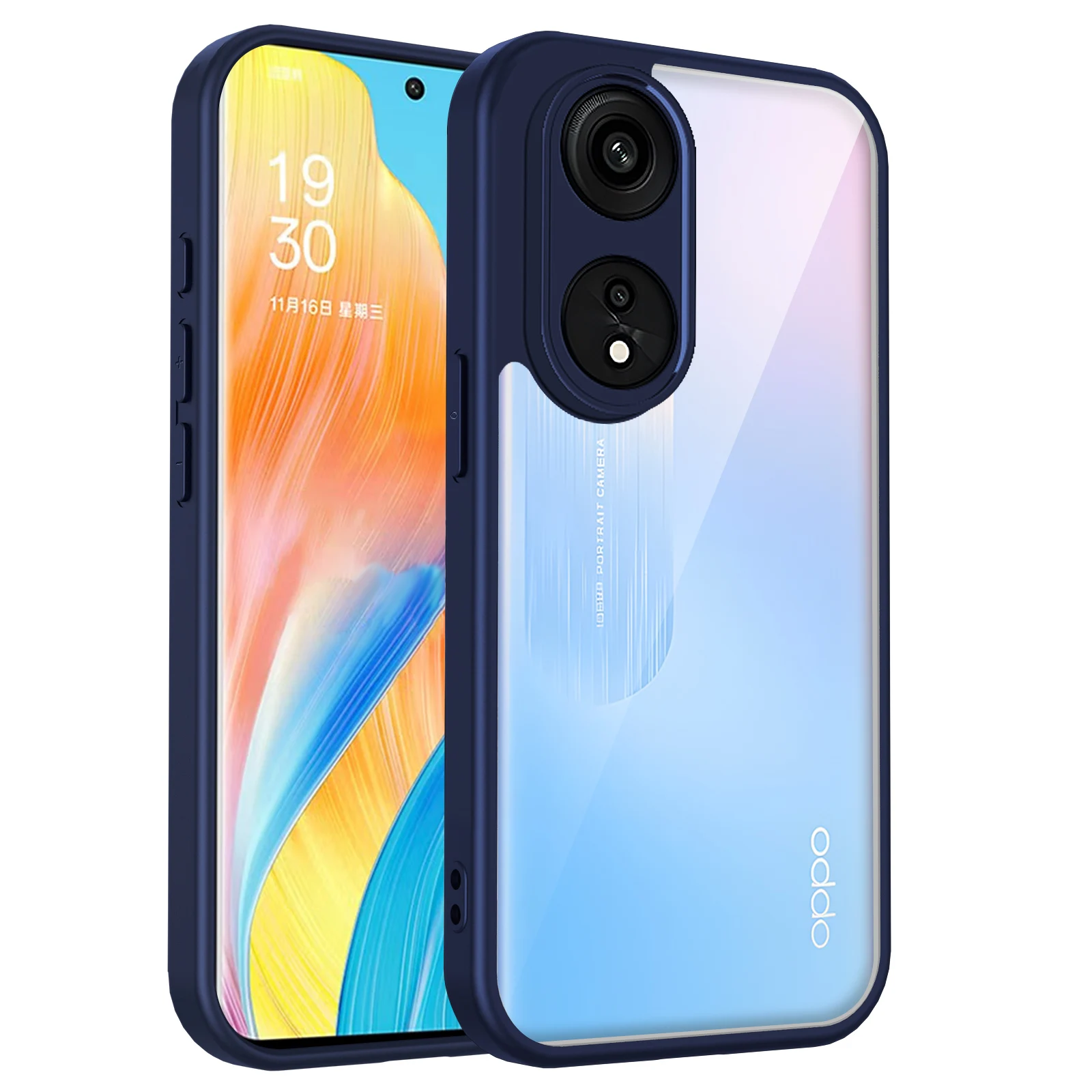 Clear Matte Back Cover with Cushion Silicone Bumper - Durable Phone Case