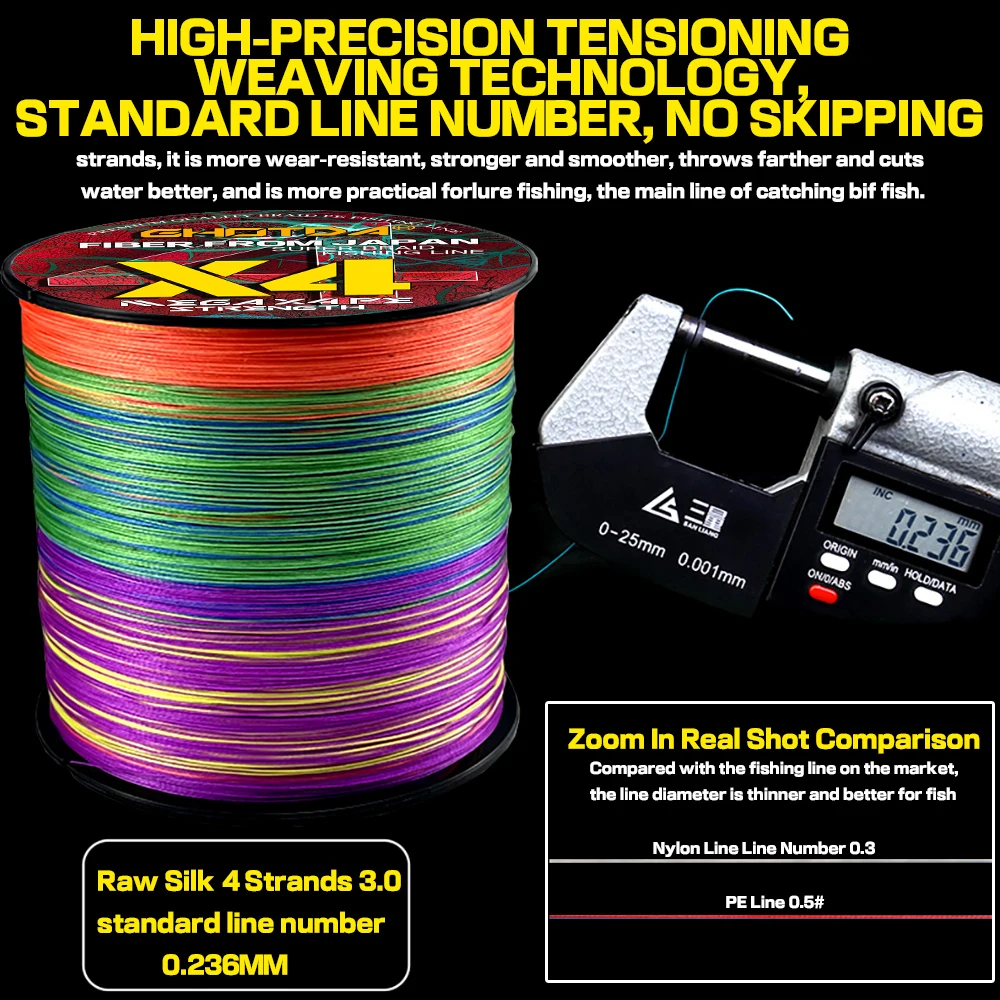 Fishing Line Fishing Tackle Fishing Rope GHOTDA 500m PE Braided Fishing Line Casting Spinning Lure Carp Line 4 Strands Kite Coil Braid Rope Baitcasting Reel Accessories fishing line,fishing tackle,fishing rope