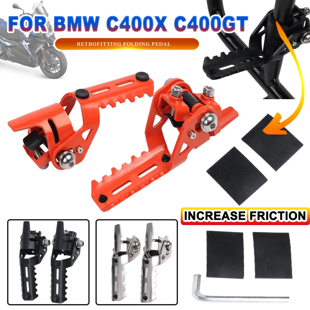 

For BMW C400X C400GT C400 X C400 GT Motorcycle Accessories Highway Save Effort Front Foot Pegs Folding Footrests Clamps 20-26mm