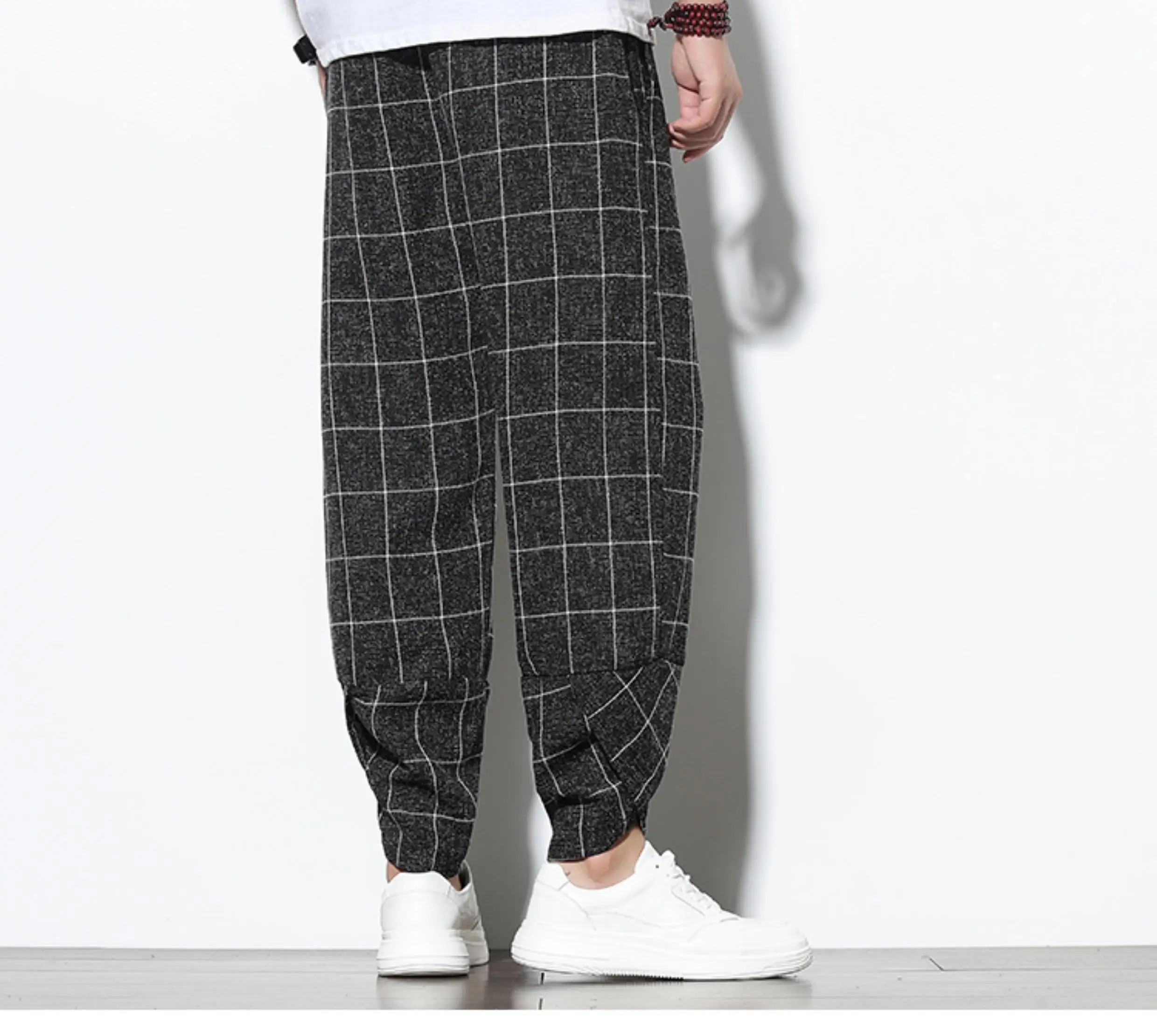 Pants Men jogginhose herren gym Hosen Herren Frühling und Sommer trend ige lose Harlan Hosen chinesischen Stil Retro Plaid Freizeit hose – Detail 21