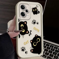 Adorable Cartoon Black Cat Phone Case for Redmi 14C (14R) (1)