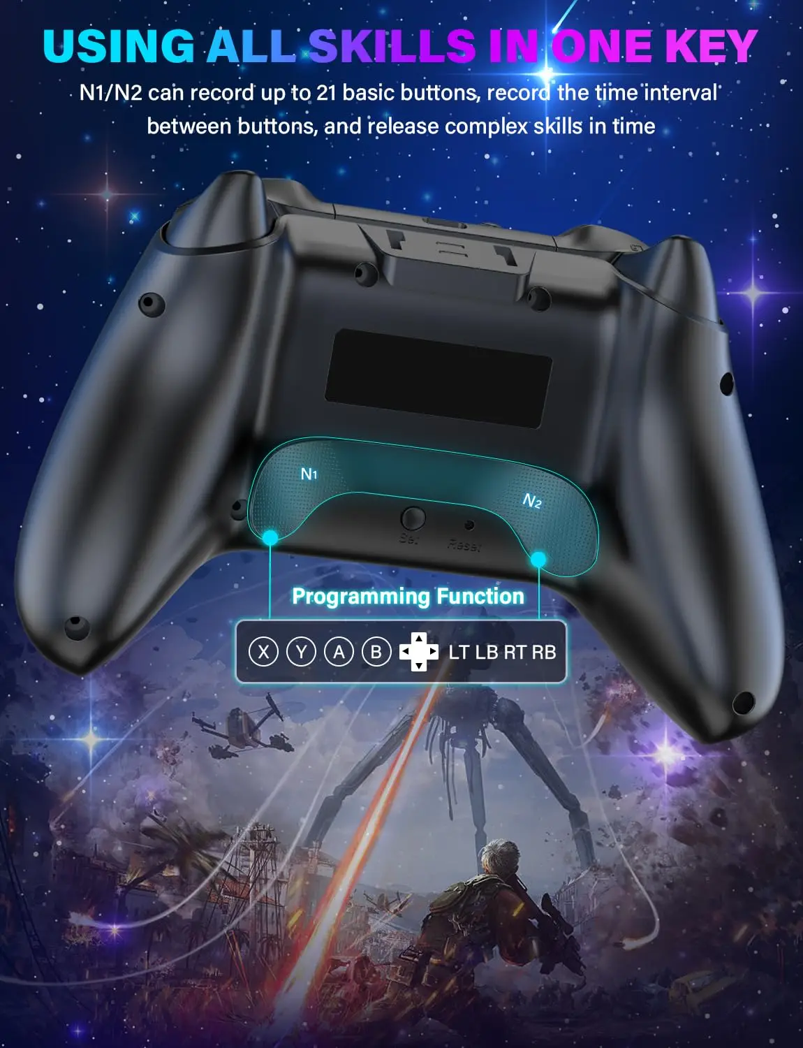 FLIEEP RGB Wireless Controller for Nintendo Switch 1/Switch 2/OLED