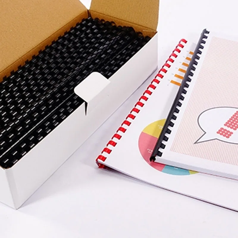 Plastic Binding Rings Loose Leaf Binding Coil Book Binding Supplies Plastic Binding Coil 50PCS PVC Binding Aprons 21 Rings 6-12mm A4 File Document Plastic Comb Machine Scrapbook Notebook Office Supplies