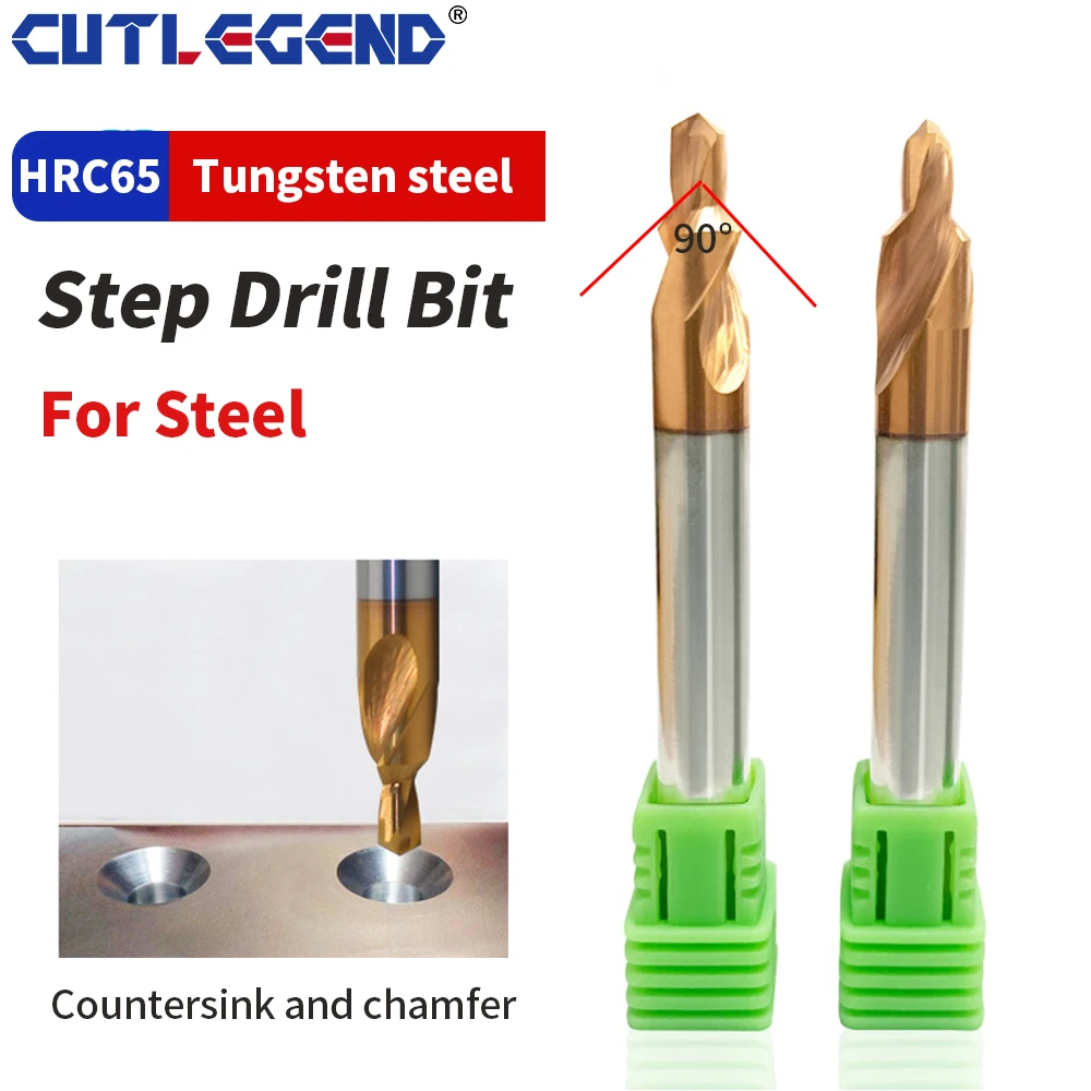 Trapano A Gradino In Acciaio Al Tungsteno 3 Pz/Set Trapano A Gradino A Due Stadi 3Mm 4.2Mm Vite Svasata Trapano A Smusso Svasato Per Acciaio