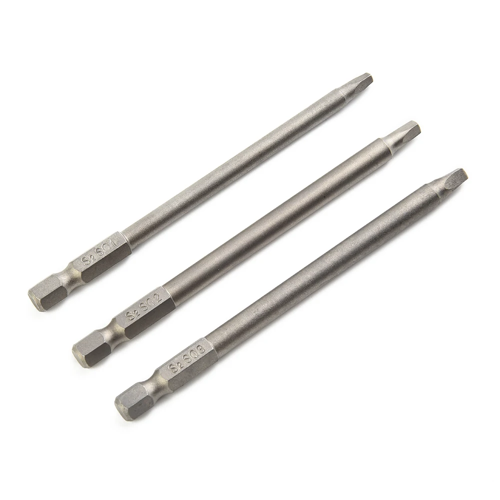 

Hand Screwdrivers Head Hand Tool Accessories Screw Driver Bits Square Head 100mm 3pcs For Electric Screwdriver