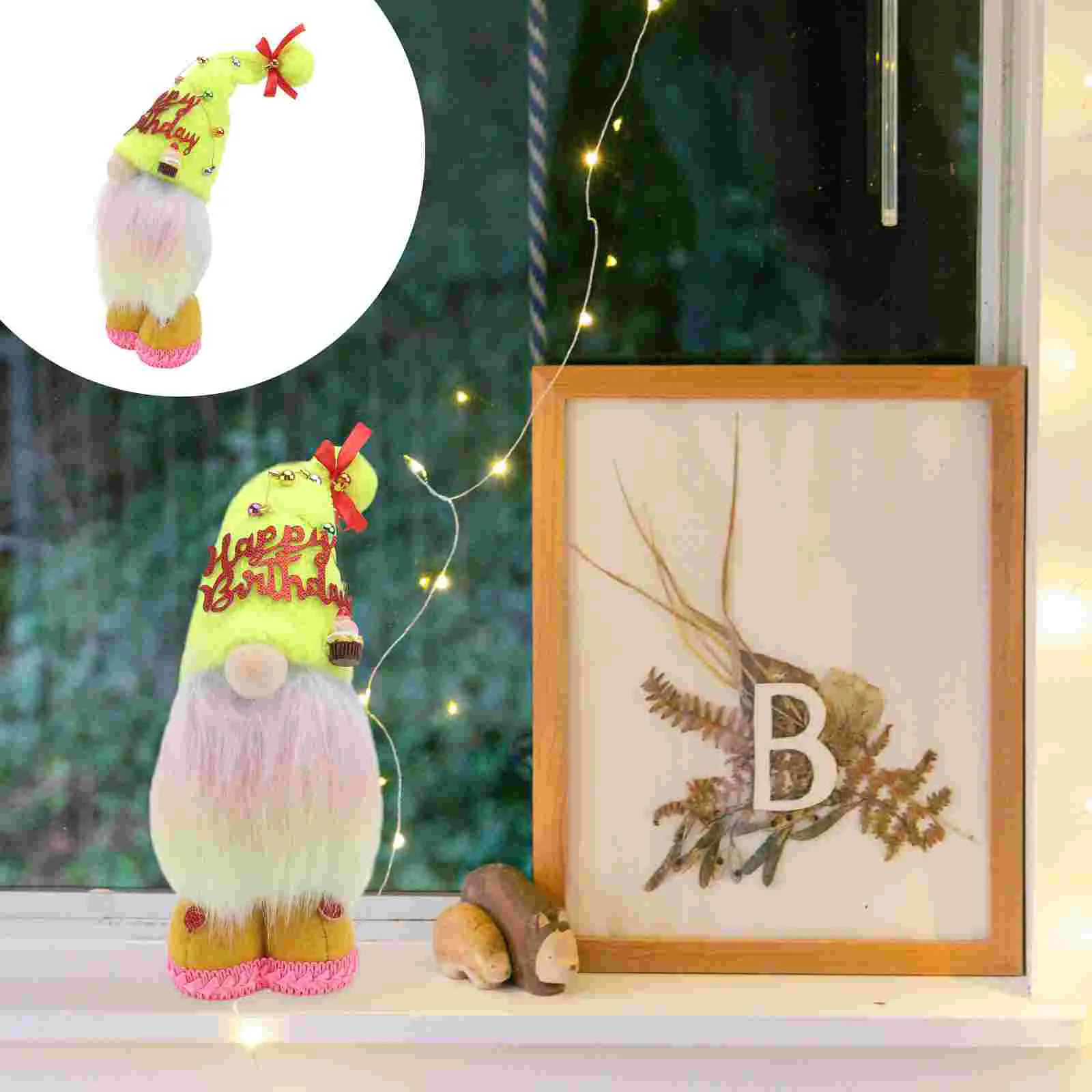 

Birthday Decoration Kidcraft Playset Happy Decorations Gnome Adornments Desktop