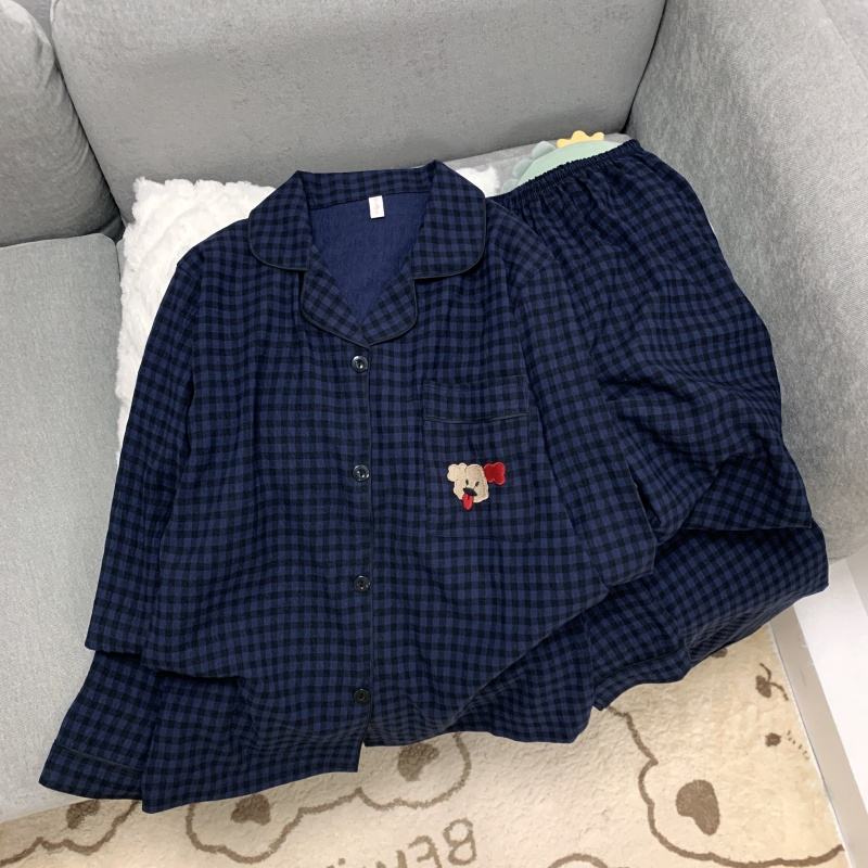 Sweet Cute Dog Design Pajamas Set for Women 2025 New Spring Fashion Women's Pajamas Set Casual Soft Lapel Neck Nightwear Woman