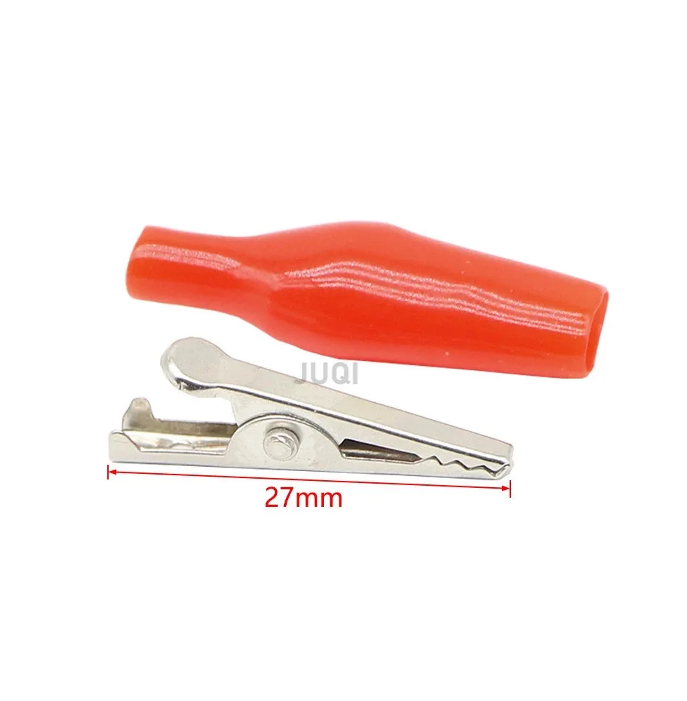 10pcs 28mm Alligator clips double-ended clips crocodile cable alligator jumper wire test leads line length 50 cm