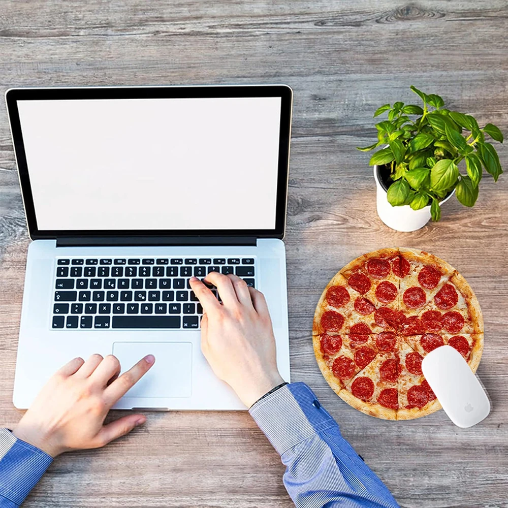 Pizza design round desk mat