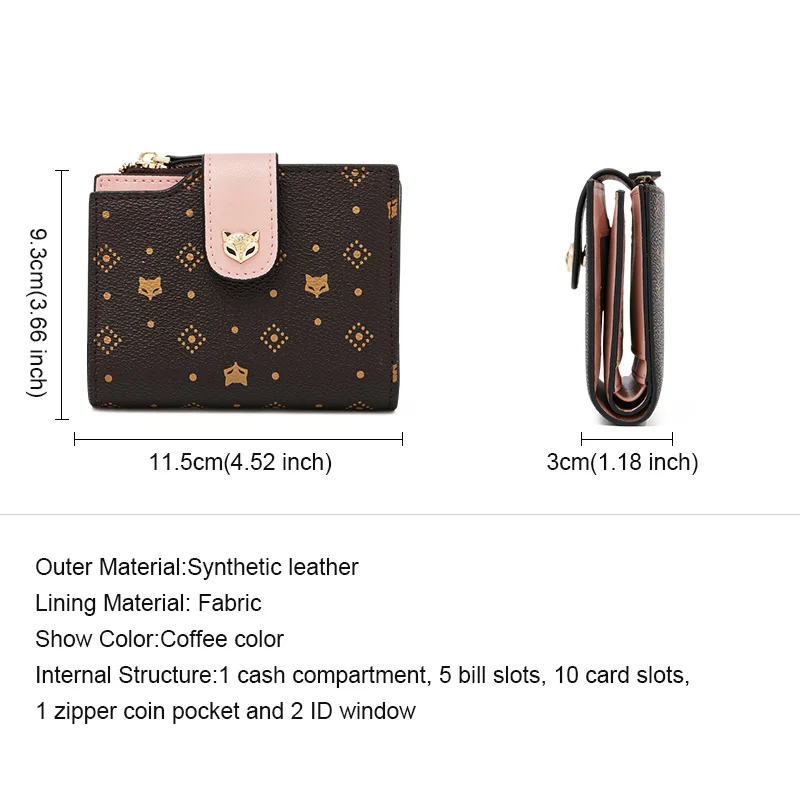  PVC Faux Leather Wallets for Women, Artificial Leather