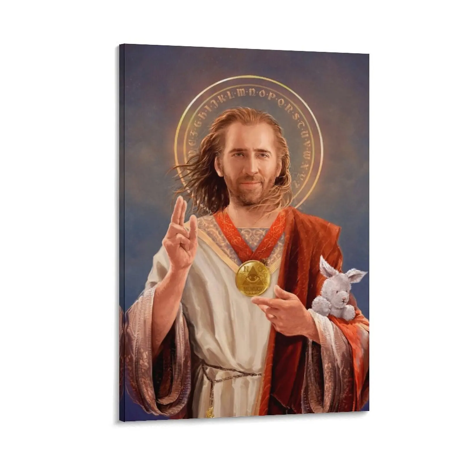 

Nicolas Cage, Saint Nicolas of Cage, Nic Cage Original Religious Painting Canvas Painting luxury home decor