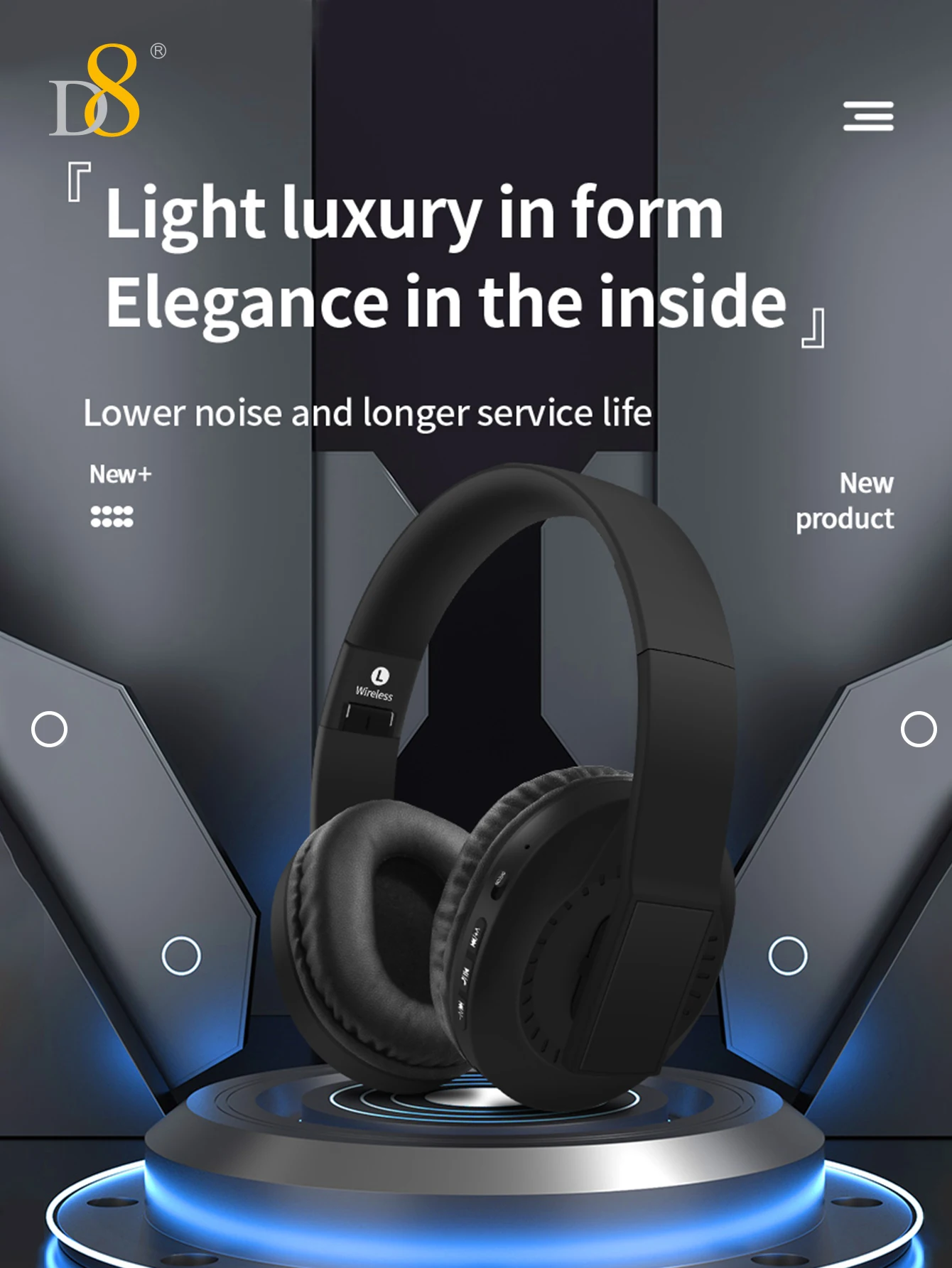 Stealth Over-Ear Headphones – Wireless & Wired Bluetooth Headset with Built-In Microphone, Micro SD Card Slot & 40H Long Playtime 4