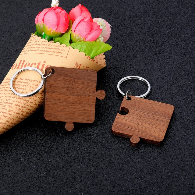 Llaveros Personalizados Puzzle en Madera. Llaveros San Valentín