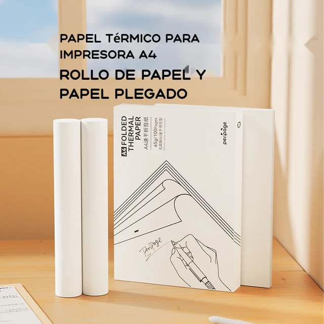 100 hojas Papel térmico secado rápido escribiendo tipo A4 A4