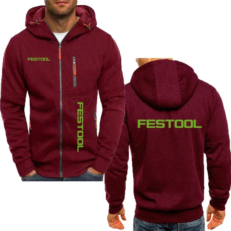 Spring and Autumn Men's hooded jacket Festool tools printing Fashion casual y2k men's hoodie fleece cotton men's hoodie 4