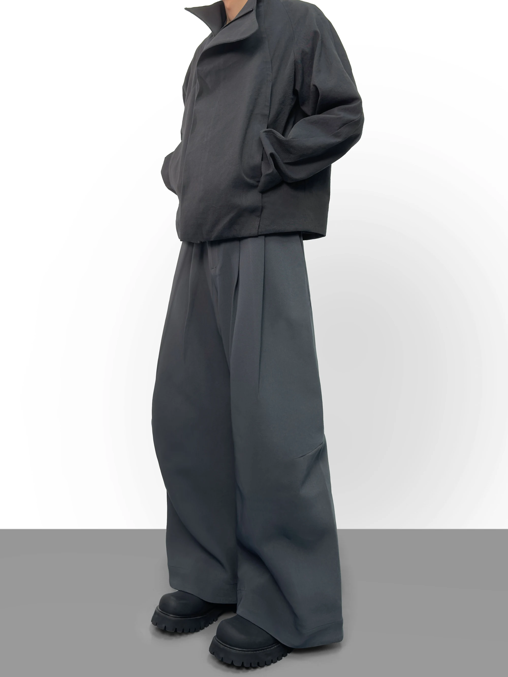 BAOVICTO 004 Live Pleated Wideleg Pants Loose Deconstructed