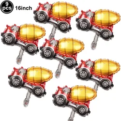 Construction Vehicle Foil Balloons Set for Boys Birthday Party Decorations ( Light Yellow)