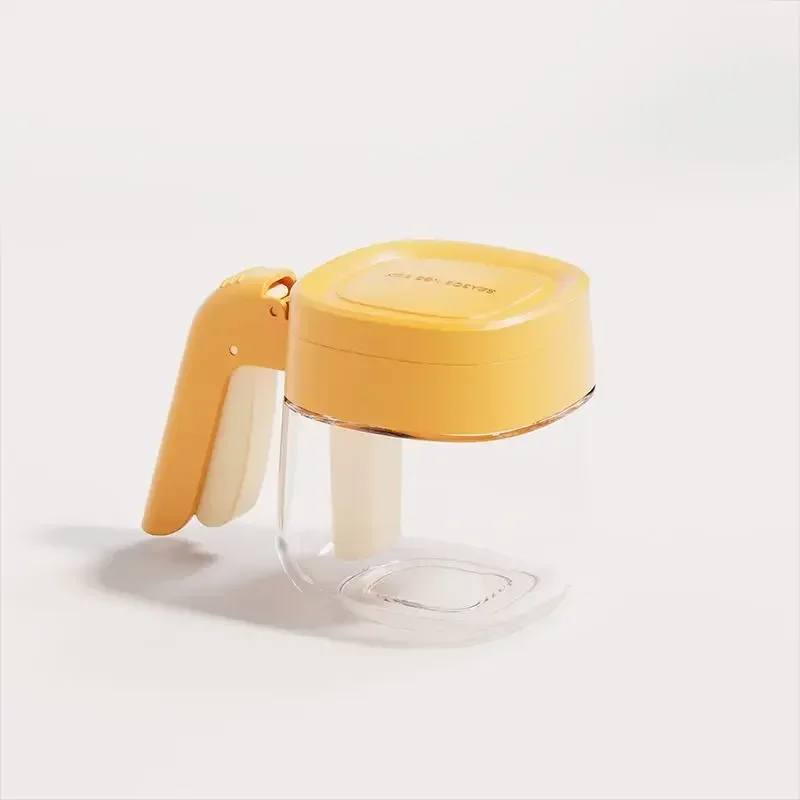 Transparent Glass Seasoning Jar Household Flip Cover with Spoon Chicken Essence Salt, Kitchen Monosodium Glutamate Seasoning Box