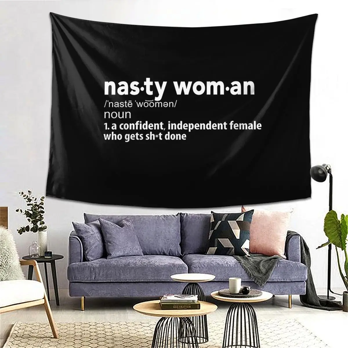 

Nasty Woman Definition Tapestry Decoration Art Aesthetic Tapestries for Living Room Bedroom Decor Home Wall Cloth Wall Hanging