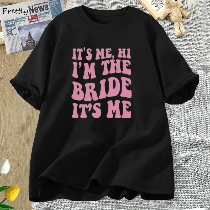 

Футболка для невесты It's Me Hi I'm The Bride в стиле ретро, футболки для девичника, графические футболки, смешные футболки для помолвки и свадьбы, хлопковые топы