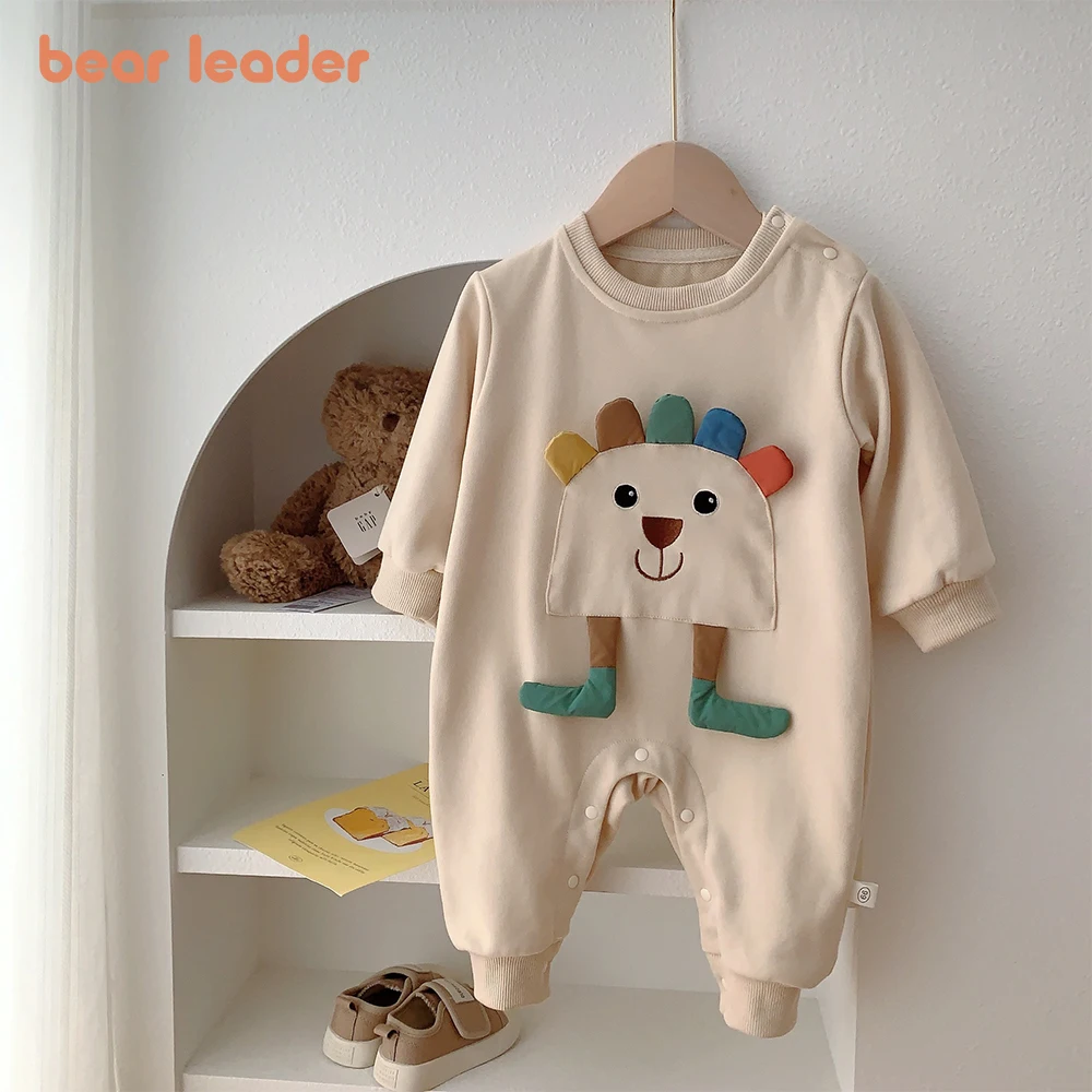 

Bear Leader/Новинка 2023 г.; Милый Детский боди с рисунком для маленьких мальчиков и девочек; Боди с длинными рукавами и круглым вырезом для малышей