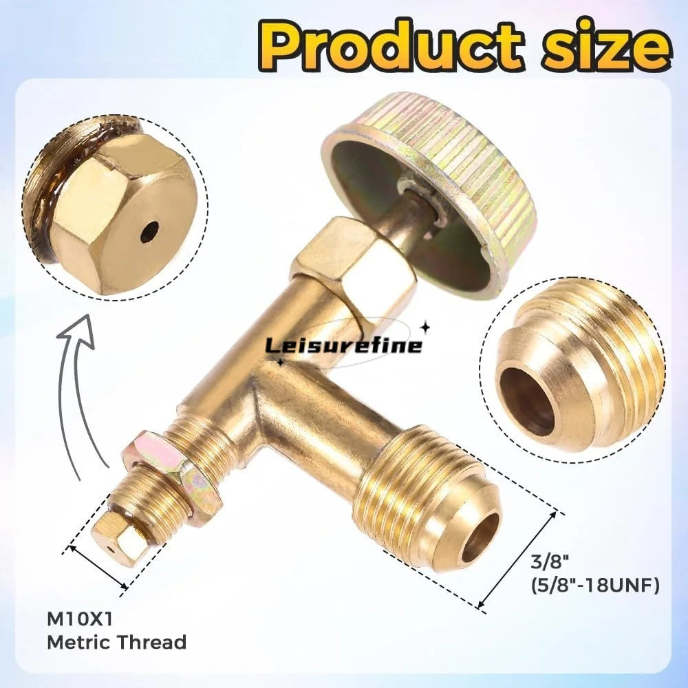 Brass Needle Valve 3/8" Male Swivel Flare Propane Gas Stove Needle Control with Air Intake Burner Damper Spring Holder Outdoor BBQ Camp