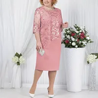 Summer Female Casual Beach Dresses Lace Short Sleeve Midi Dresses Plus Size Summer Dresses Women Cocktail Evening Party Dress - Image 2