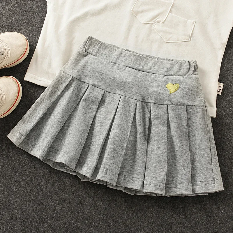Girls’ New All-Match Pleated Culottes Medium And Small Children’S Summer Skirt With Inner Safety Pants Student Uniform Skirts Baby & Maternity