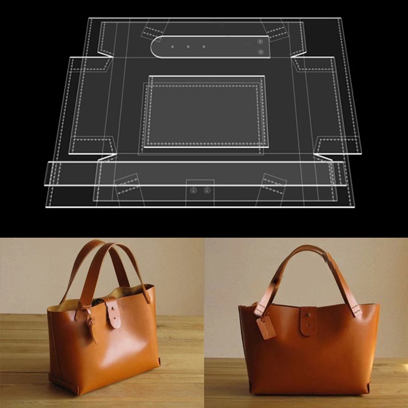Handmade Leather Handbag Templates 5PCS for DIY