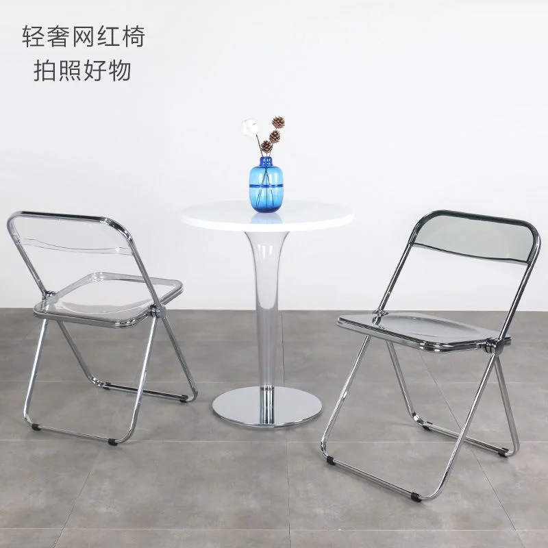 

Скандинавский обеденный стул, прозрачный складной стул, спинка, обеденный стул, стул для макияжа, акриловый стул с кристаллами, стул для стульев, столовой