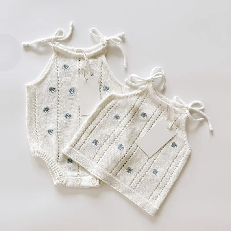 Body per neonate senza maniche per neonate, tutina in maglia, tute per neonati, vestiti per bambini - immagine 2
