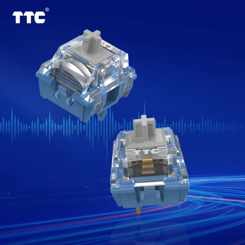 TTC 스피드 실버 스위치 리니어 40g 1.4mm 빠른 작동 5핀 프리루브드 HIFI 사운드 RGB 핫스왑 기계식 키보드 게이밍 스위치