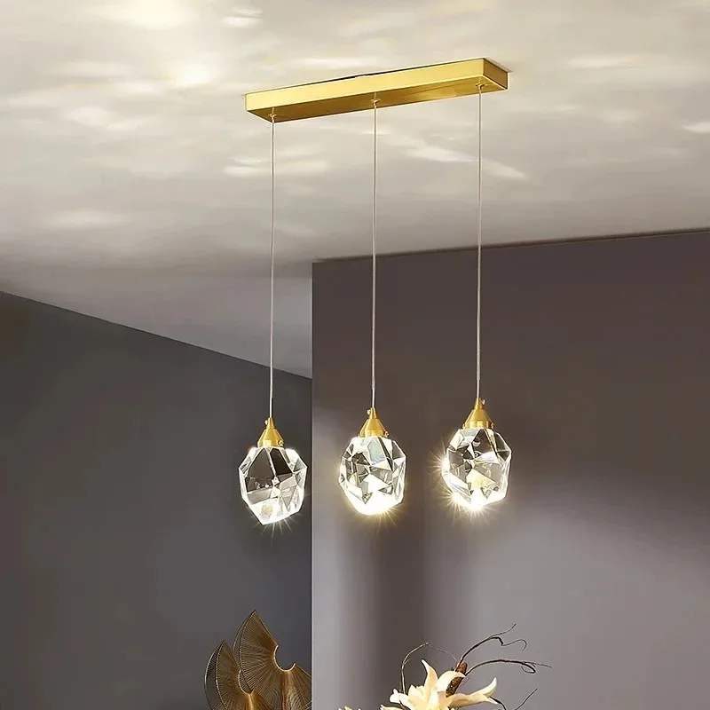 Nordic Crystal Pendant Light for Living Room Bar Hanging Lustre For Bedroom Bedside LED Wall Lights Indoor Lighting Fixtures