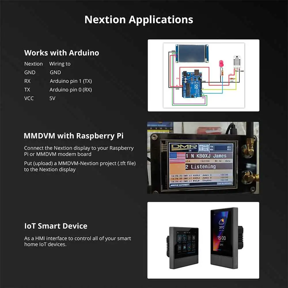 Nextion 3.2 Inch UART HMI Touch Display - Smart LCD Module With TFT Screen For Projects