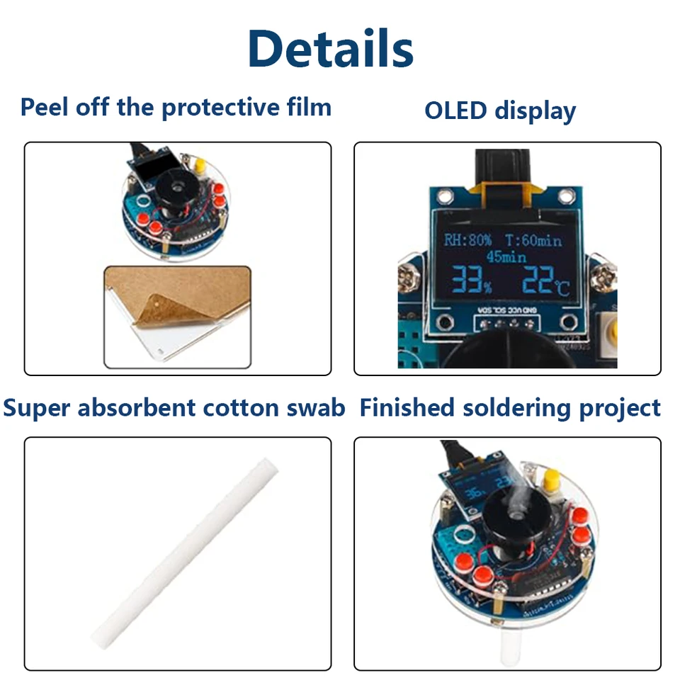 Kit Saldatura Fai Da Te: Umidificatore USB Con Display OLED E Timer - Progetto Educativo