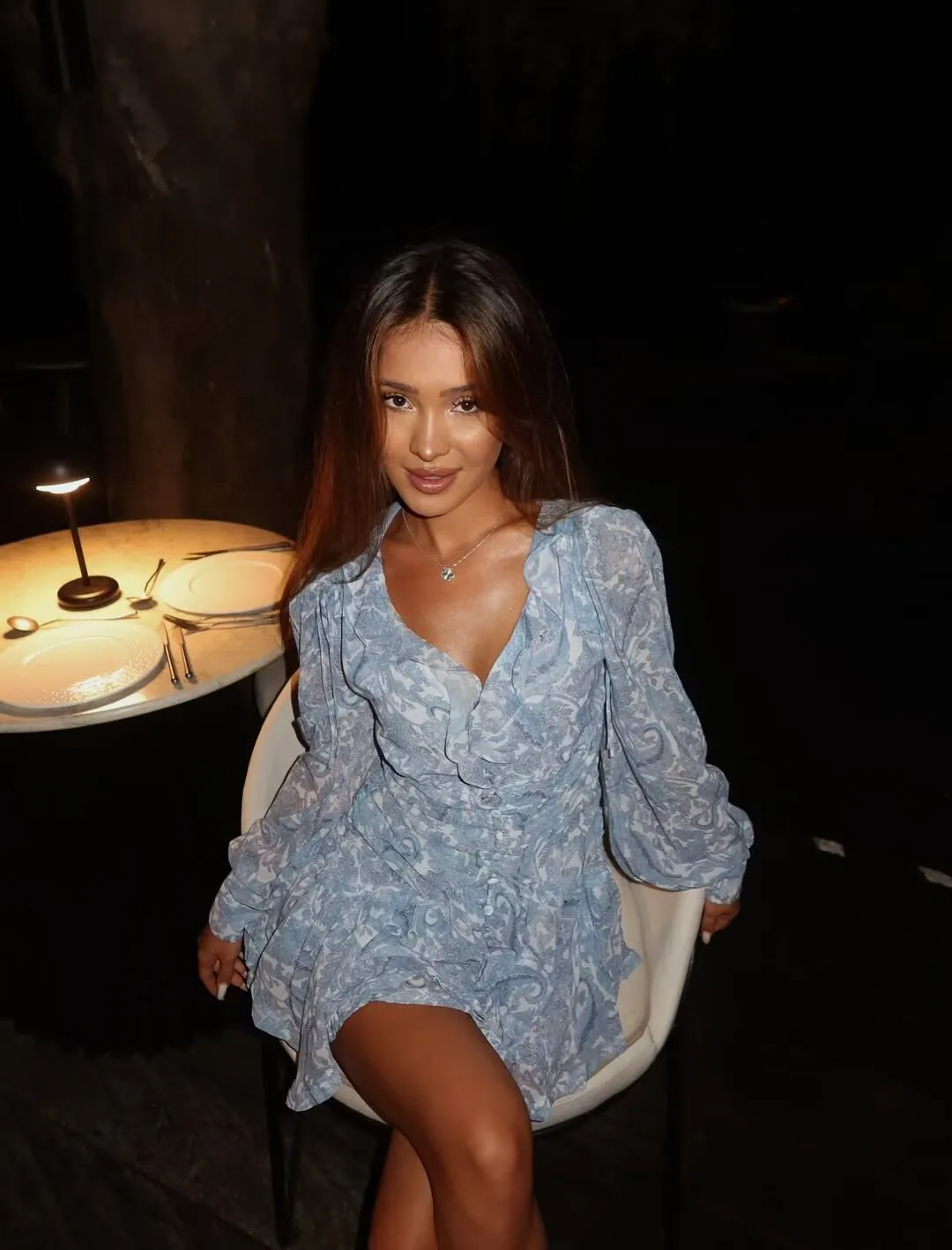 YENKYE Summer Ｗomen Ruffle V Neck Long Sleeve Floral Print Boho Short Dress Ladies Vintage Fairy Robe Holiday Vestido