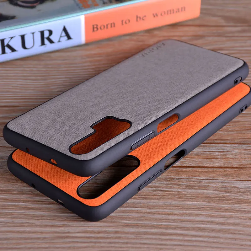 Luxury Textile Leather Skin Soft TPU Phone Case Cover
