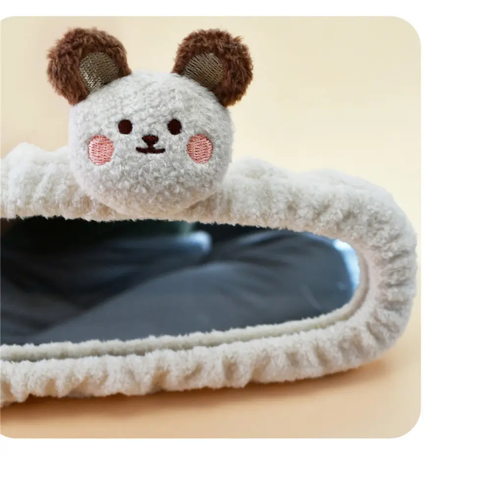 Adorable Bear Car Rearview Mirror Cover Cute Creative Korean Character Mirror Cartoon Reversing Decoration Female rearview mirror cover