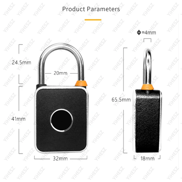 Tuya Smart Padlock Electric Biometric Lock IP65 Waterproof Ecurity Keyless Mini Smart Lock Password Fingerprint Anti-theft Lock 6