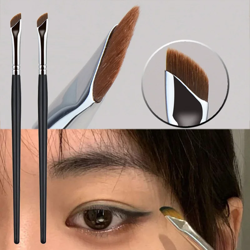 2Pcs Sickle Eyeliner Brush Knife Edge Makeup Brush Ultra Thin Fine