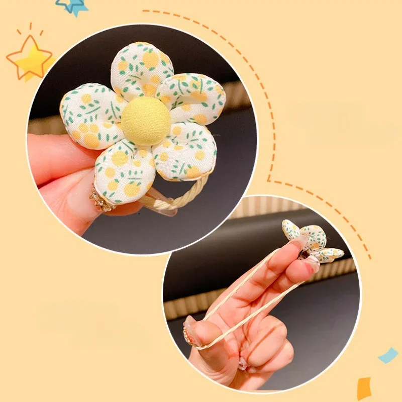 10Pcs/Set New Baby Girl Cute Colors Flower Hair Bands Ponytail