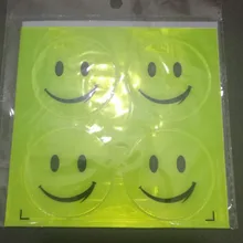  5pcs Bicycle Reflective Stickers Smiley Face Stickers Backpack Reflective Stickers Outdoor Cycling Running Reflective Stickers 