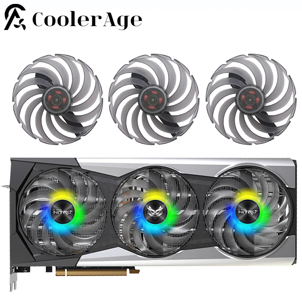 Sapphire-nitro Plus Ventilador de Placa de Vídeo Amd Radeon Ventilador de Placa Gráfica rx 6900 xt se 95 mm Fdc10u12d9-c Rx6900xt