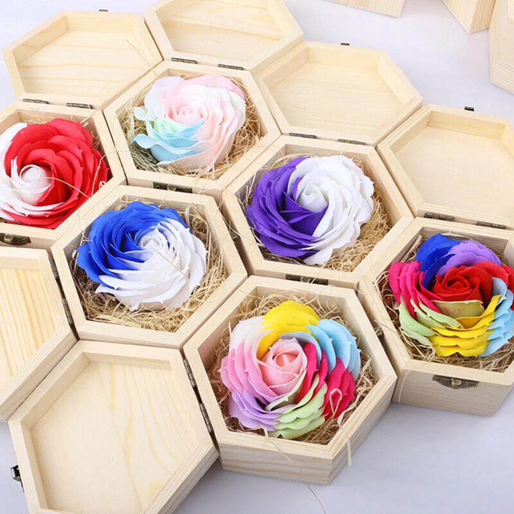 

Wooden Hexagonal Shaped Storage Box Jewelry Box Wedding Gifts Favors Box Holder Earrings Necklace Ring Jewelry Organizer