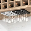 Kitchen Under Cabinet Free Punching Holder Wine Glass Rack Multi-function Classification Stemware Glass Cup Hanging Holder 2