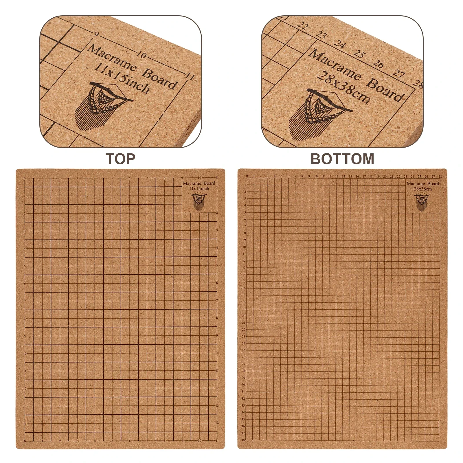 Macrame Board with Pins 12x16in Double Side Macrame Project Board with Grids Portable Braiding Instructions Reusable