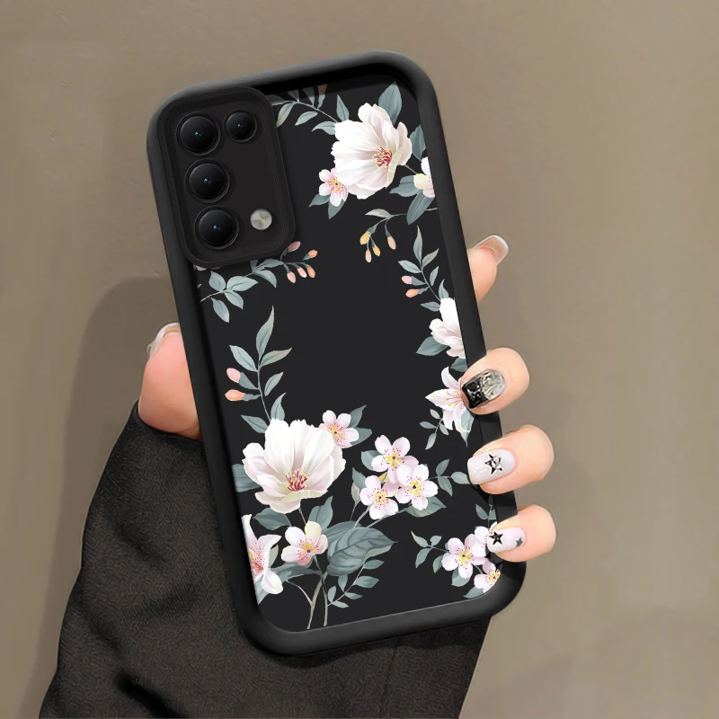 Retro Shattered Flowers Silicone Soft Shockproof Phone Case