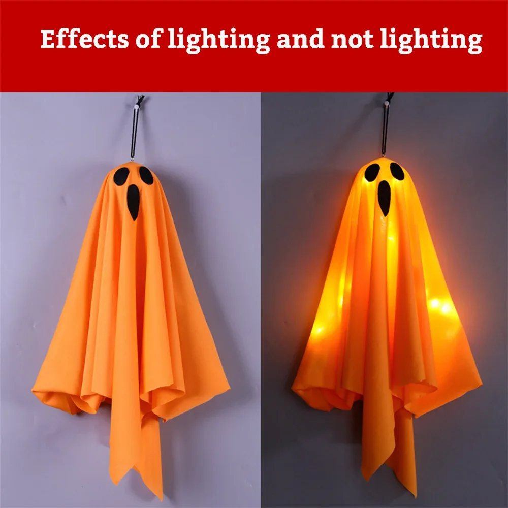 Halloween LED Glow Ghost Lights for Home Indoor Outdoor Hanging Decoration Haunted House Horror Props Bar Supplies