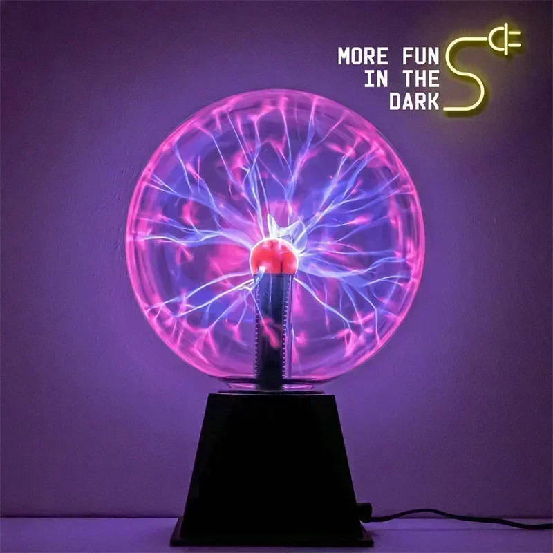 Touch sensitive plasma ball lamp - USB powered static electricity lamp for gatherings, home decoration, and science education
